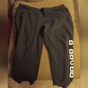 PINK Victoria's Secret Black Jogger Pants EUC